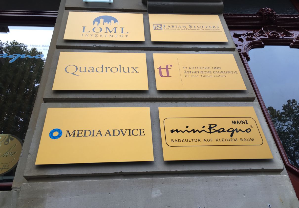 Wir liefern Kanzleischilder in Hagen, Saarbrücken, Hamm, Potsdam, Ludwigshafen