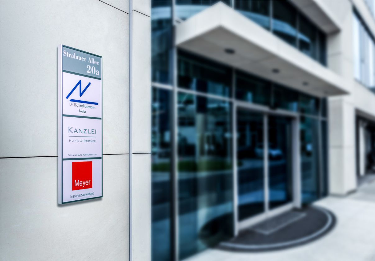 Wir liefern Praxisschilder in Mühlheim, Oldenburg, Osnabrück, Leverkusen, Heidelberg